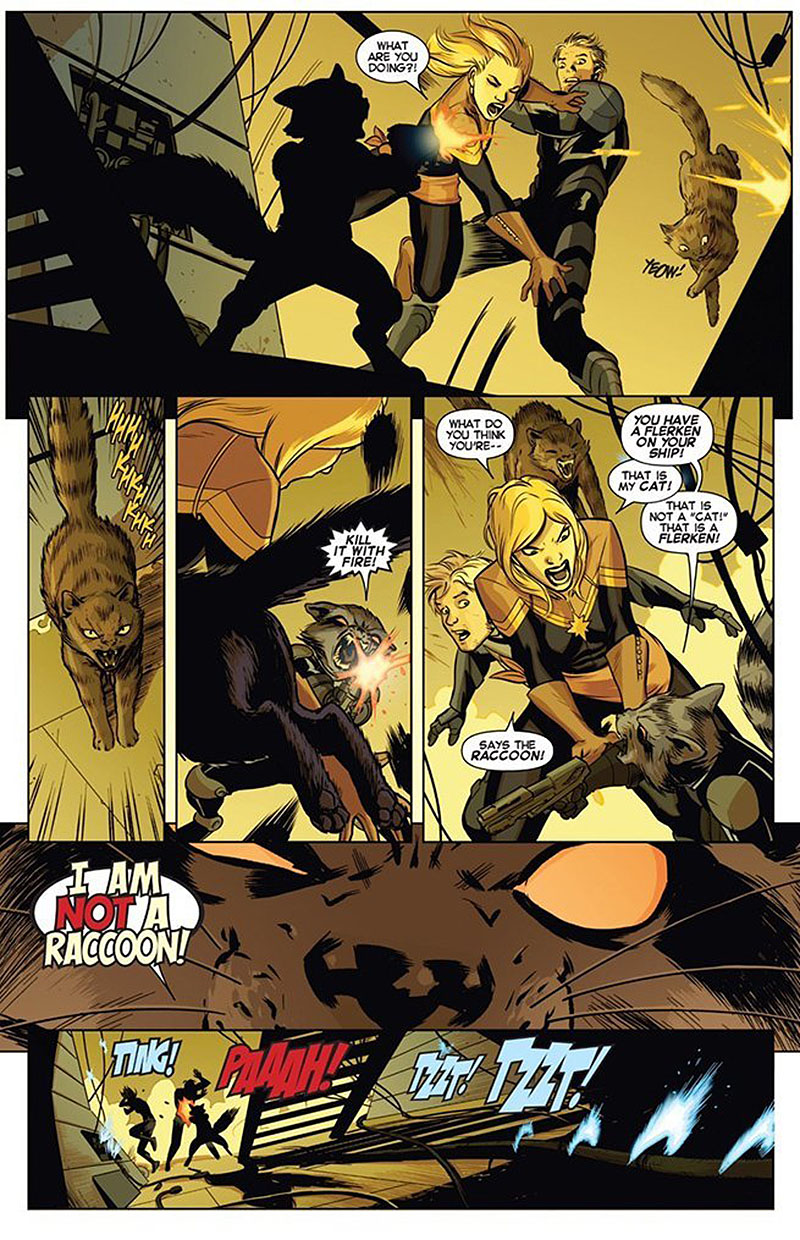 Illustration for article titled ¿Por qué Nick Furia perdió su ojo? Una escena de Captain Marvel sugiere que la culpa es del gato de Carol Danvers